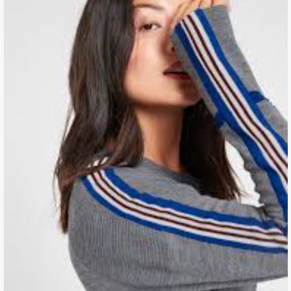 Athleta Grey Canyon Color Block Long Sleeve Sweater